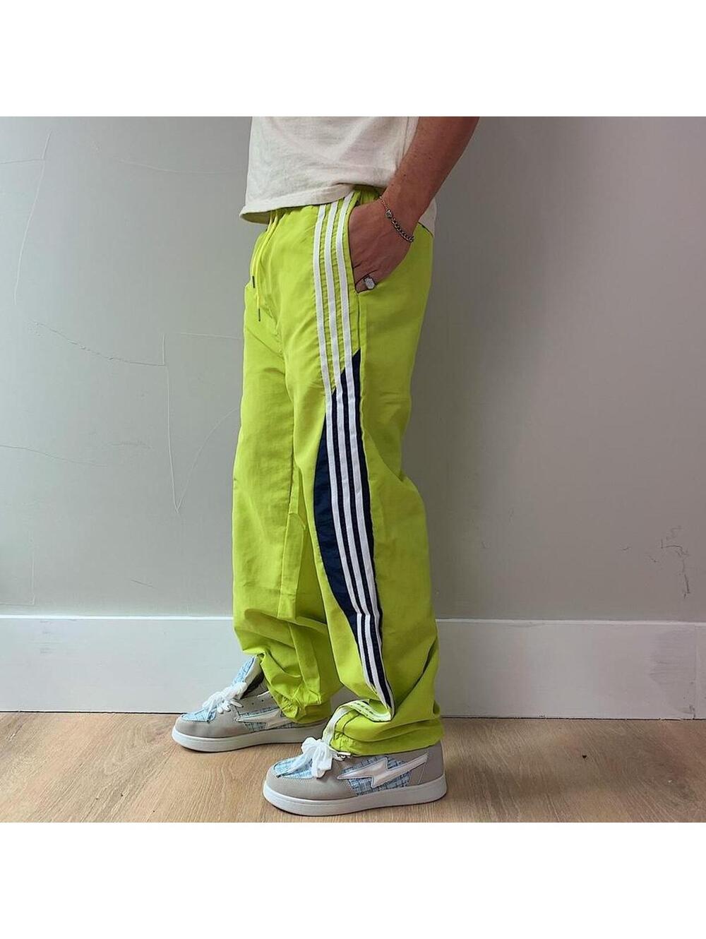 Cyber Y2k 2000s style loose lightweight striped white and green windbreaker - Picture 3 of 8